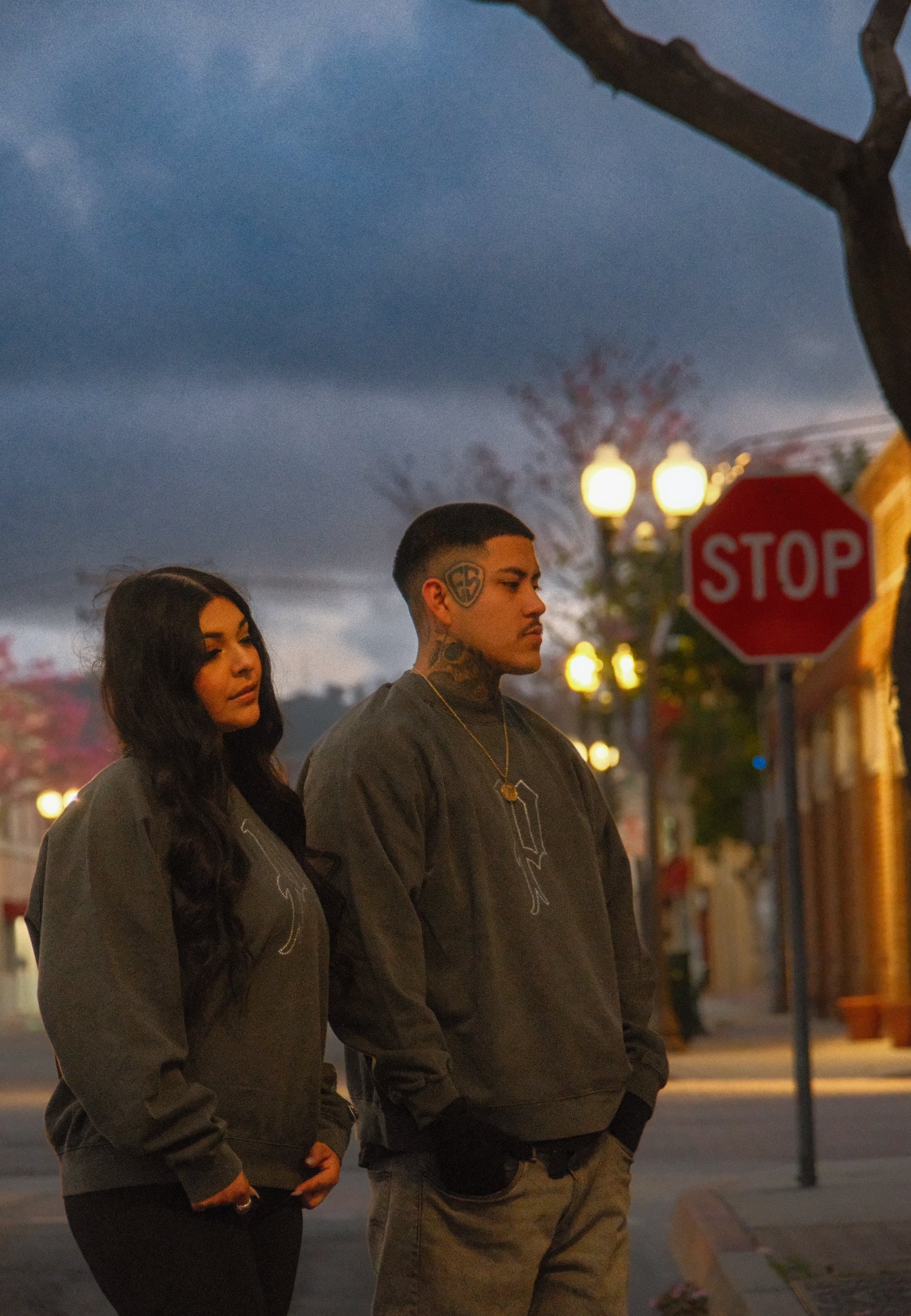 Vintage Grey “Rhinestone Crew Necks”