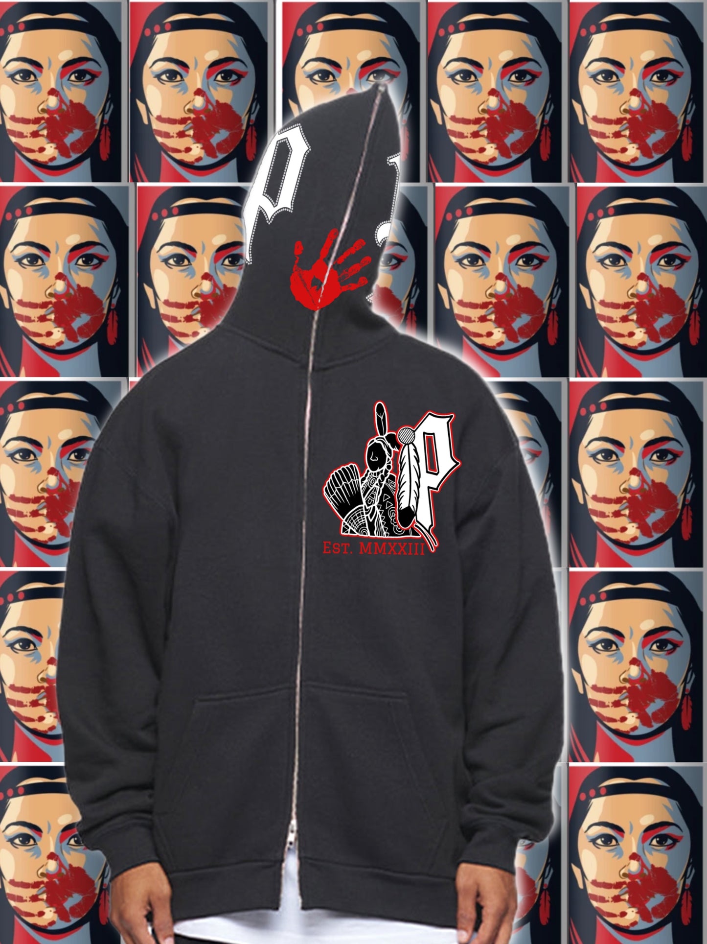 M.M.I.W. Full Zip Rhinestone Hoodie